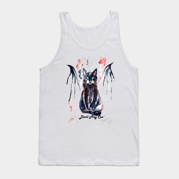 Devil Cat Tank Top by NemfisArt